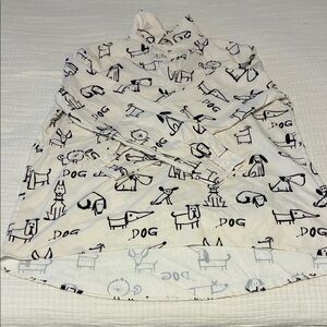White Shirt with Dog Print